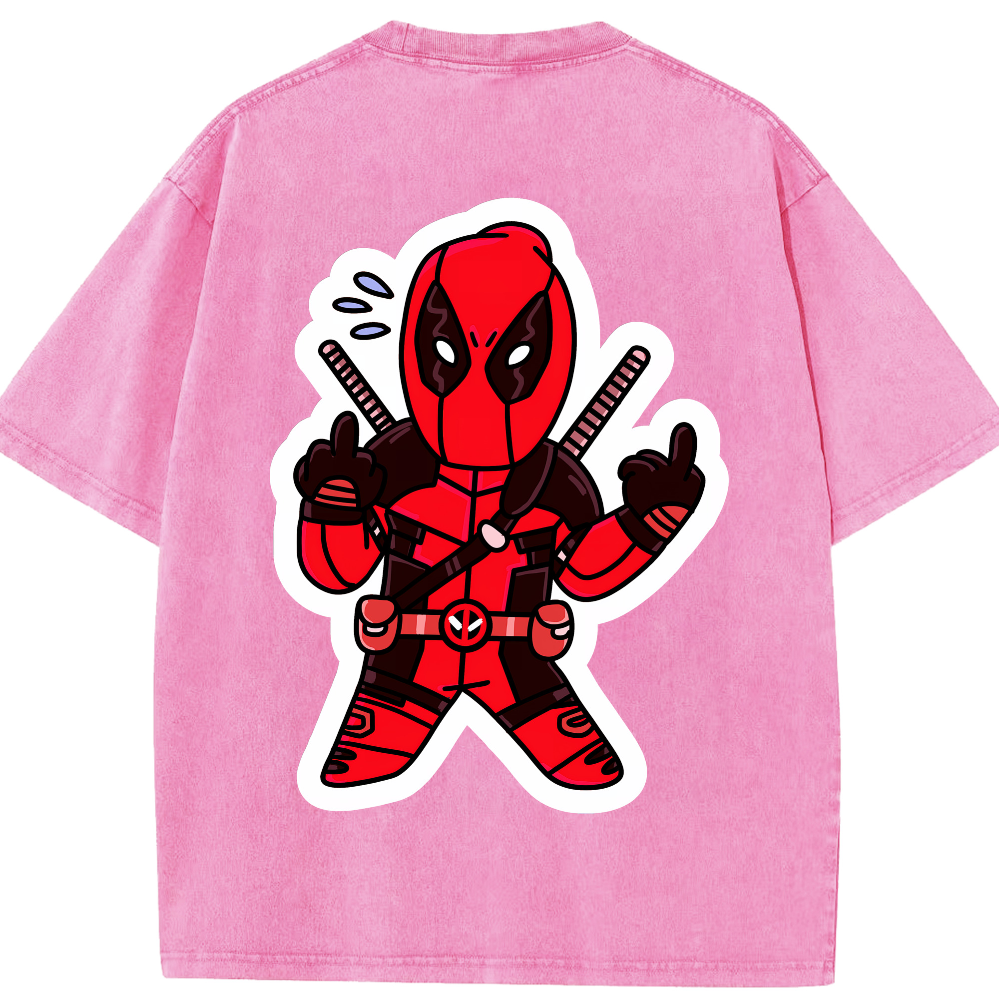 （画像用） Deadpool デッドプール 綿100% ヴィンテージ風 半袖Tシャツ（背面プリント）